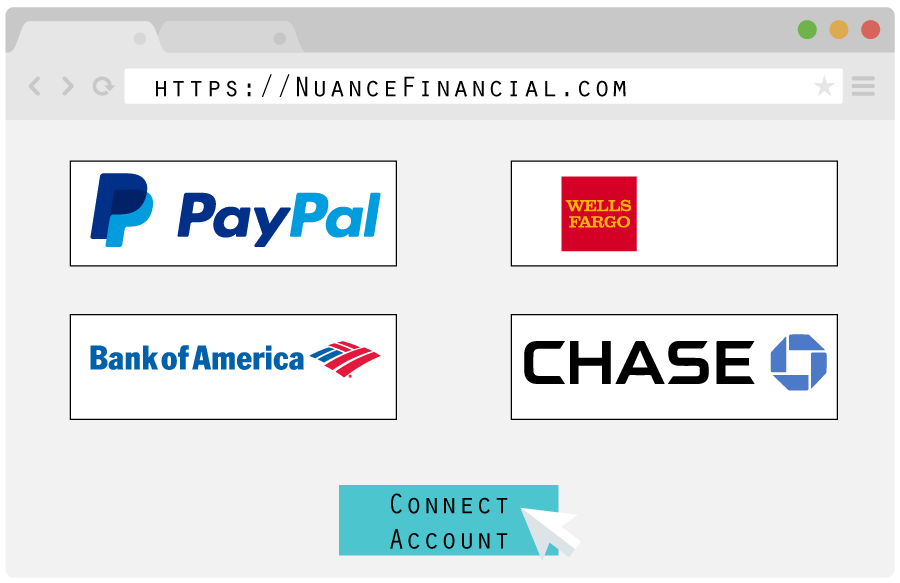 Web Browser Vector With Bank Account Connect Logos Bigger